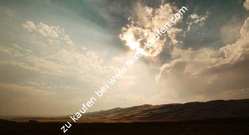 Abendstimmung im Wüstengebiet mit leicht bedecktem Himmel
